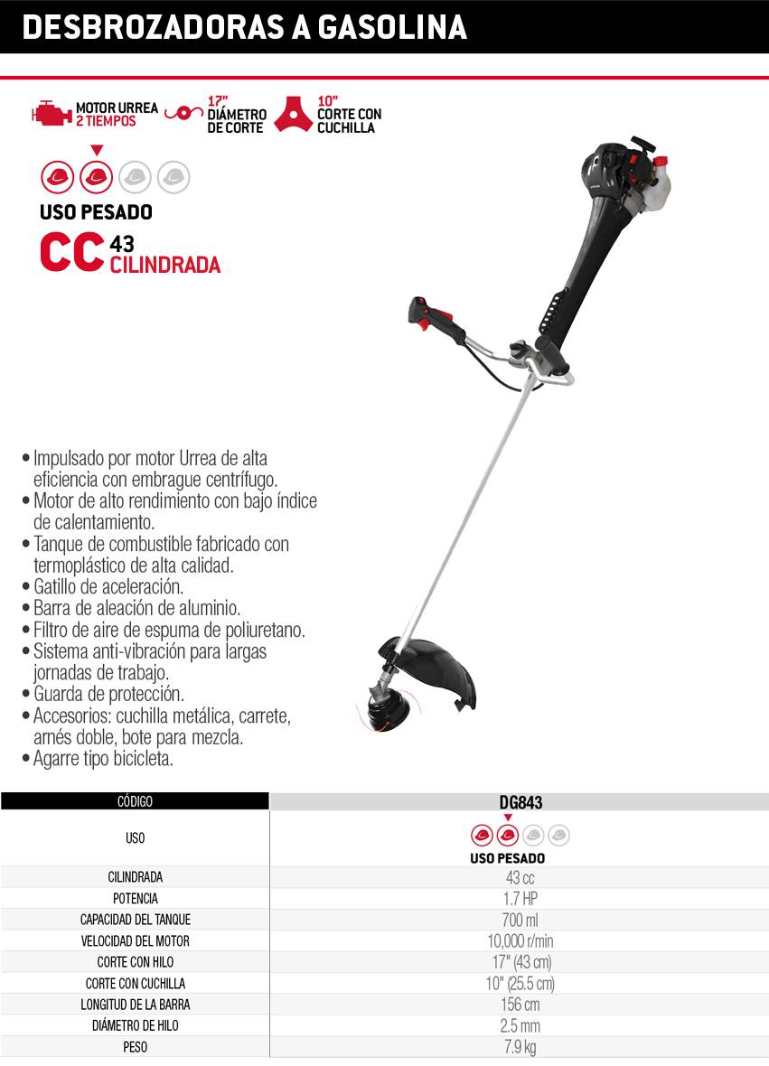 URREA DESBROZADORA DG843 - Imagen 2