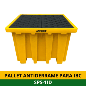 Pallet Contención de hasta 1.300 L, alta resistencia química y UV. Ideal para minería e industria.
